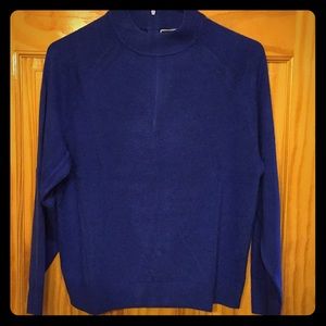 Karen Scott Petites Deep Pacific zip-back sweater